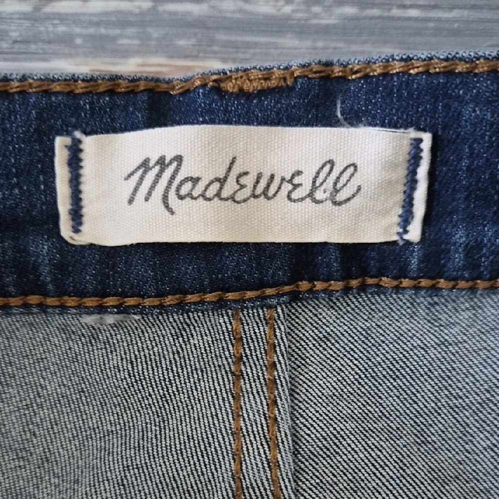 Madewell 10" High-Rise Skinny Jeans Button Front Raw Distressed Hem 32 - Picture 4 of 6